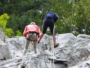 rock climbing with ropes