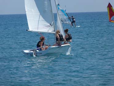 group sailing and windsurfing regatta