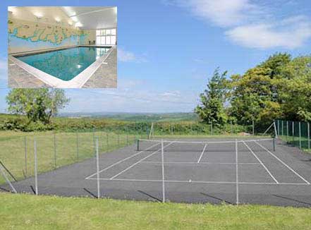 Tennis court and indoor swimmingpool