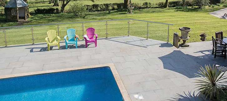 Outdoor gated swimming pool