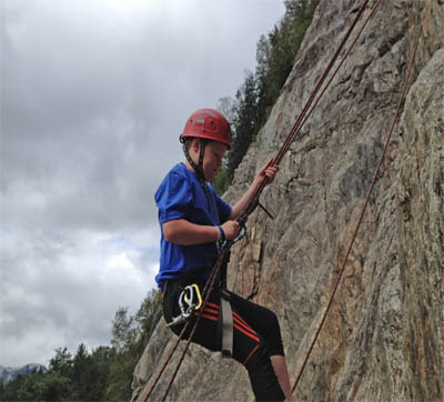 rock climb on a rope